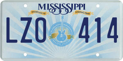 MS license plate LZO414