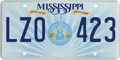 MS license plate LZO423