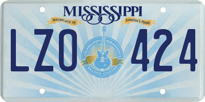 MS license plate LZO424