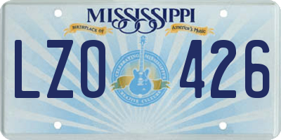 MS license plate LZO426