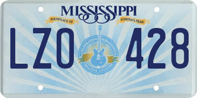 MS license plate LZO428