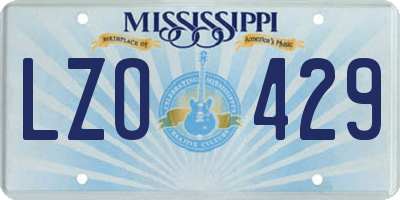 MS license plate LZO429