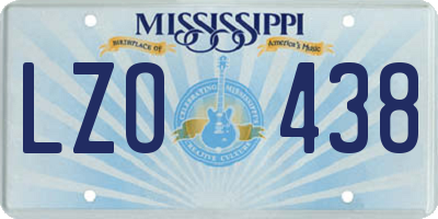 MS license plate LZO438