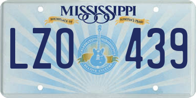 MS license plate LZO439