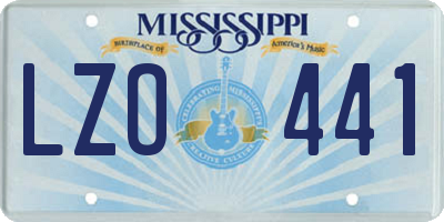 MS license plate LZO441