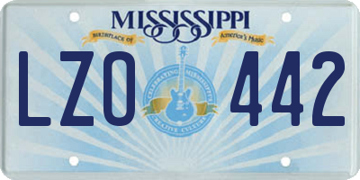 MS license plate LZO442