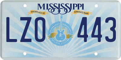 MS license plate LZO443