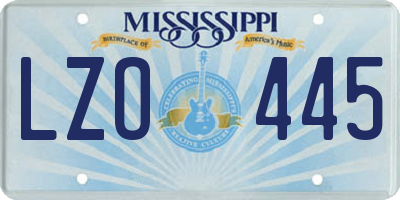 MS license plate LZO445
