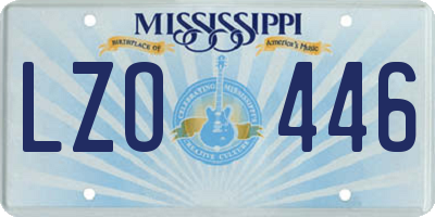 MS license plate LZO446