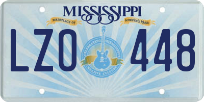 MS license plate LZO448