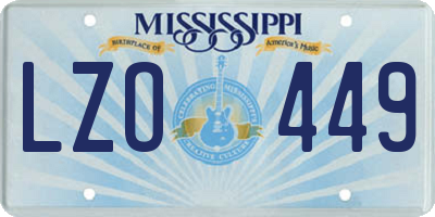 MS license plate LZO449