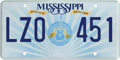 MS license plate LZO451