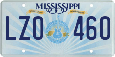 MS license plate LZO460