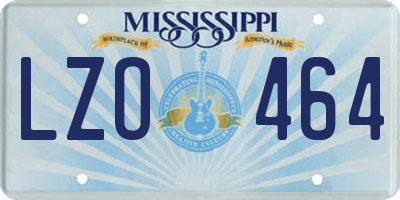 MS license plate LZO464