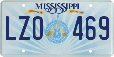 MS license plate LZO469
