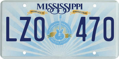 MS license plate LZO470