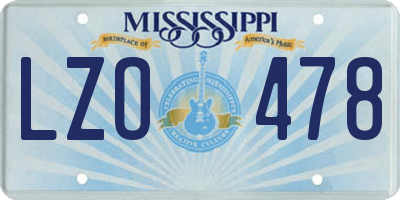 MS license plate LZO478