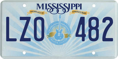 MS license plate LZO482