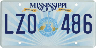 MS license plate LZO486