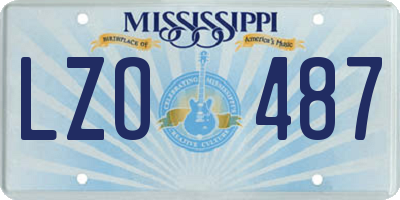 MS license plate LZO487