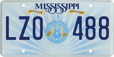 MS license plate LZO488