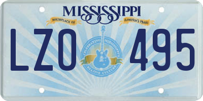 MS license plate LZO495