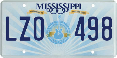 MS license plate LZO498