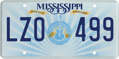 MS license plate LZO499