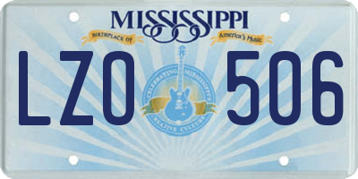 MS license plate LZO506