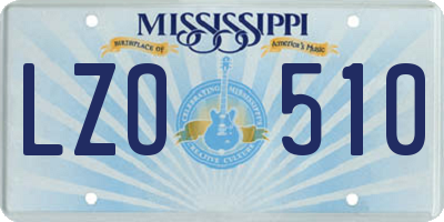 MS license plate LZO510