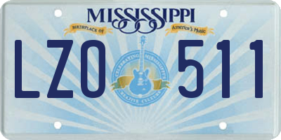MS license plate LZO511