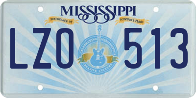 MS license plate LZO513