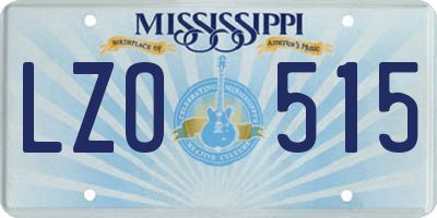 MS license plate LZO515