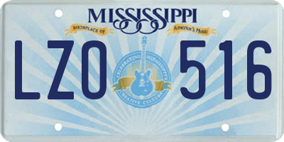 MS license plate LZO516