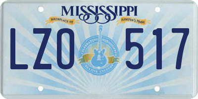 MS license plate LZO517