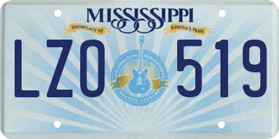 MS license plate LZO519