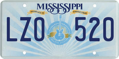 MS license plate LZO520