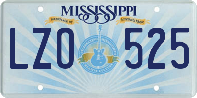 MS license plate LZO525