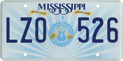 MS license plate LZO526