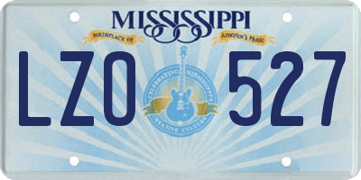 MS license plate LZO527