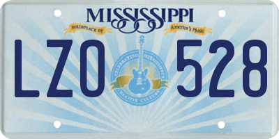 MS license plate LZO528