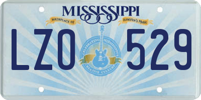 MS license plate LZO529