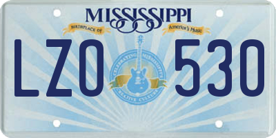 MS license plate LZO530