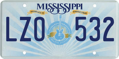 MS license plate LZO532