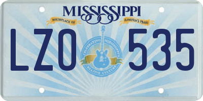 MS license plate LZO535