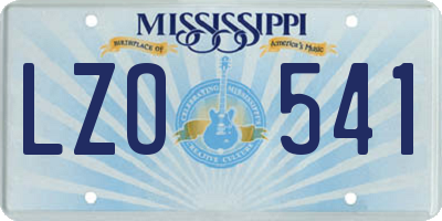MS license plate LZO541