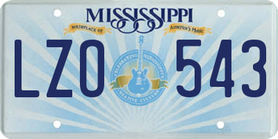 MS license plate LZO543