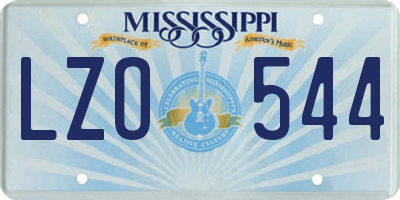 MS license plate LZO544