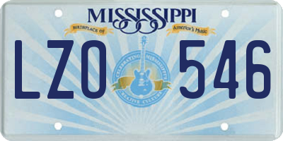 MS license plate LZO546