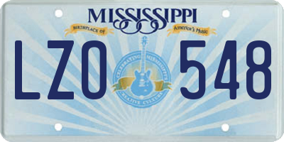 MS license plate LZO548